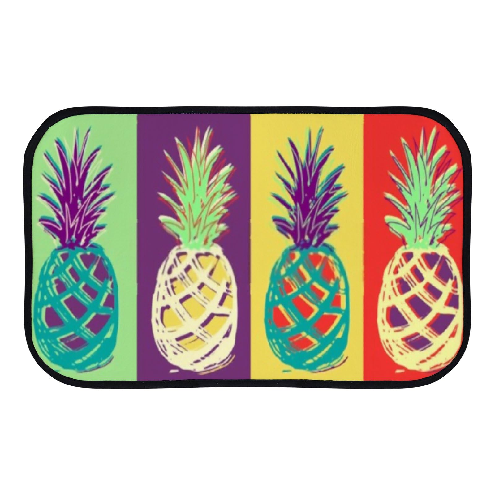 Nuansexi Bathroom Rugs Pineapple Fruit Colorful Floor Mats Non Slip Bathmat Doormat Tub Mat Coral Velvet Absorbent Entrance Carpet Mats Machine Washable Bedroom Decor