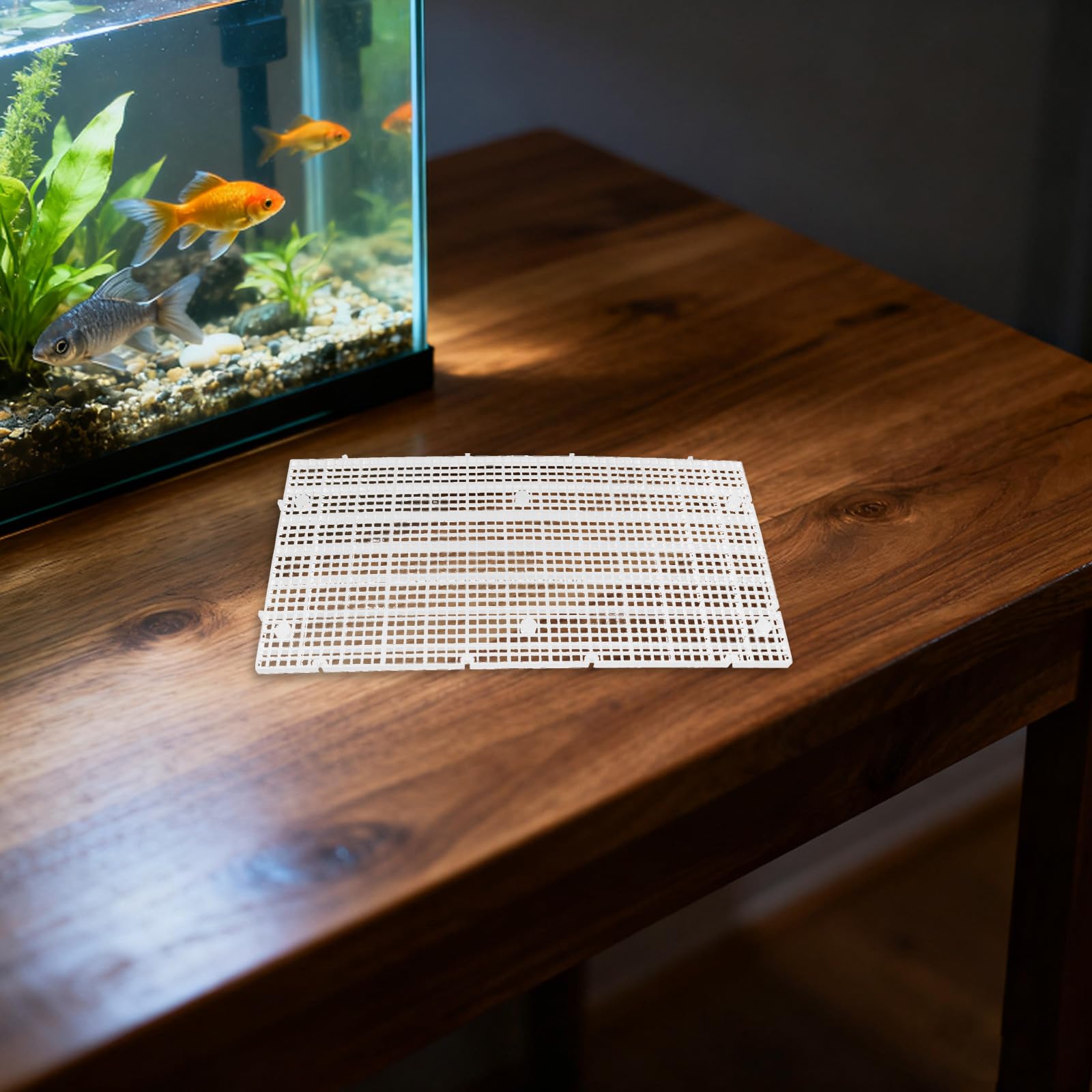POPETPOP 15 Piezas Placa de Rejilla para Acuario Filtro, Plástico Blanco
