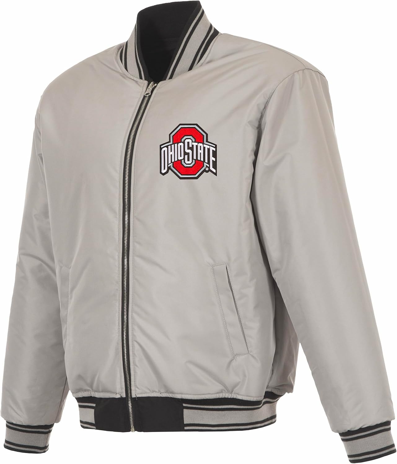 JH Design Ohio State Buckeyes Jacket Reversible Poly Fill Puffer Coat 2 Colors
