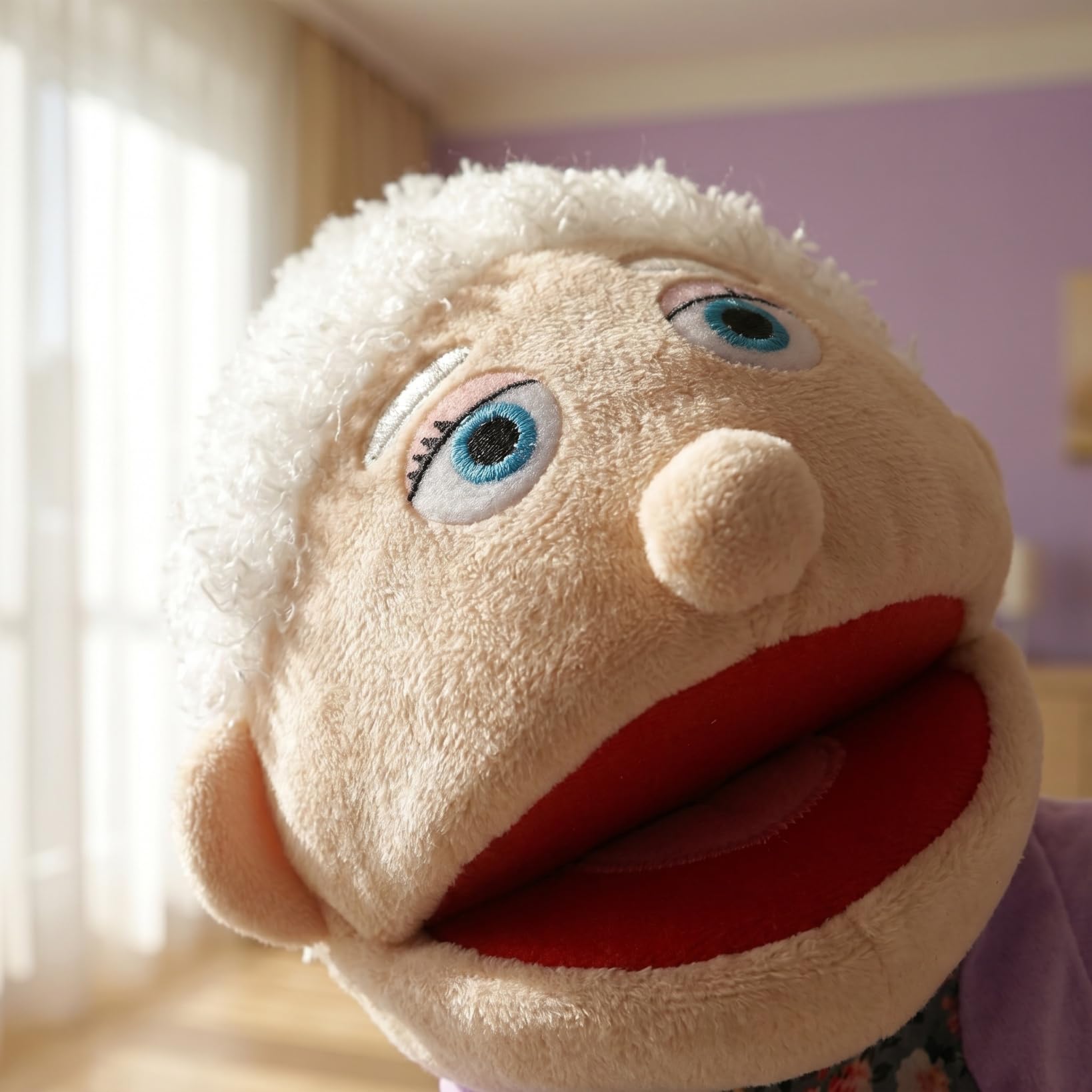Toyvian Muñeca de mano de 2 personajes, narración de historias, juguete marionetas de dedo con historia de muñecas, juguete para abuela y abuelo, ropa de bebé para niños, guantes de algodón pp, manual