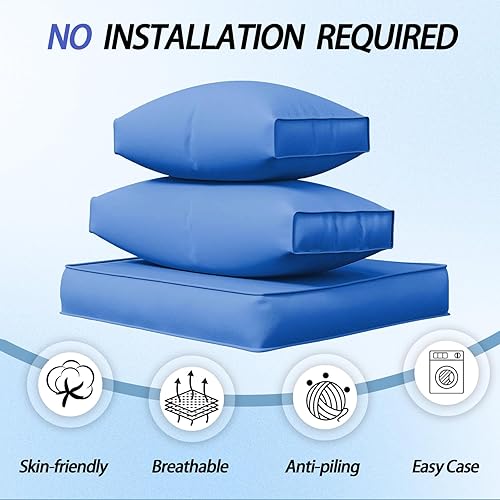 Miniatura 7 de Cojines para muebles de patio, 14 cojines de repuesto resistentes al agua para exteriores, cojines de sofá seccionales para juegos de conversación