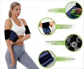 Sauna Arm Sleeves, Adjustable Arm Trimmers Women & Men 2-Pack