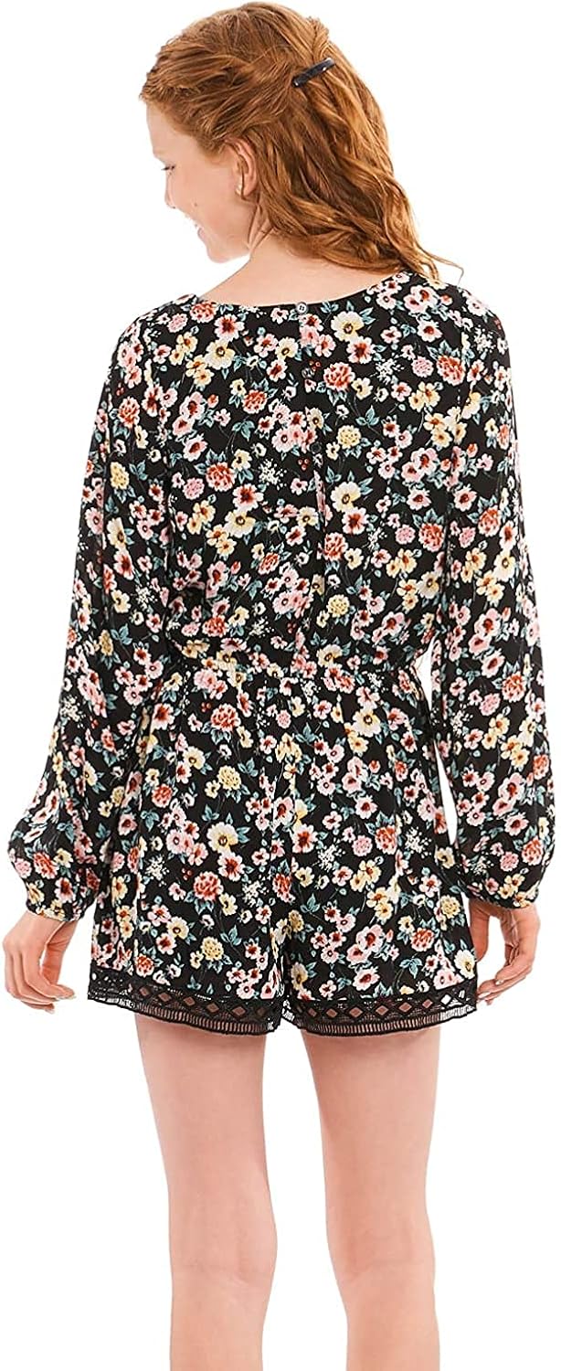 Truly Me, Girls' Long Sleeve Woven Romper in Floral Print, Size 7-16: Clothing, Shoes & Jewelry
