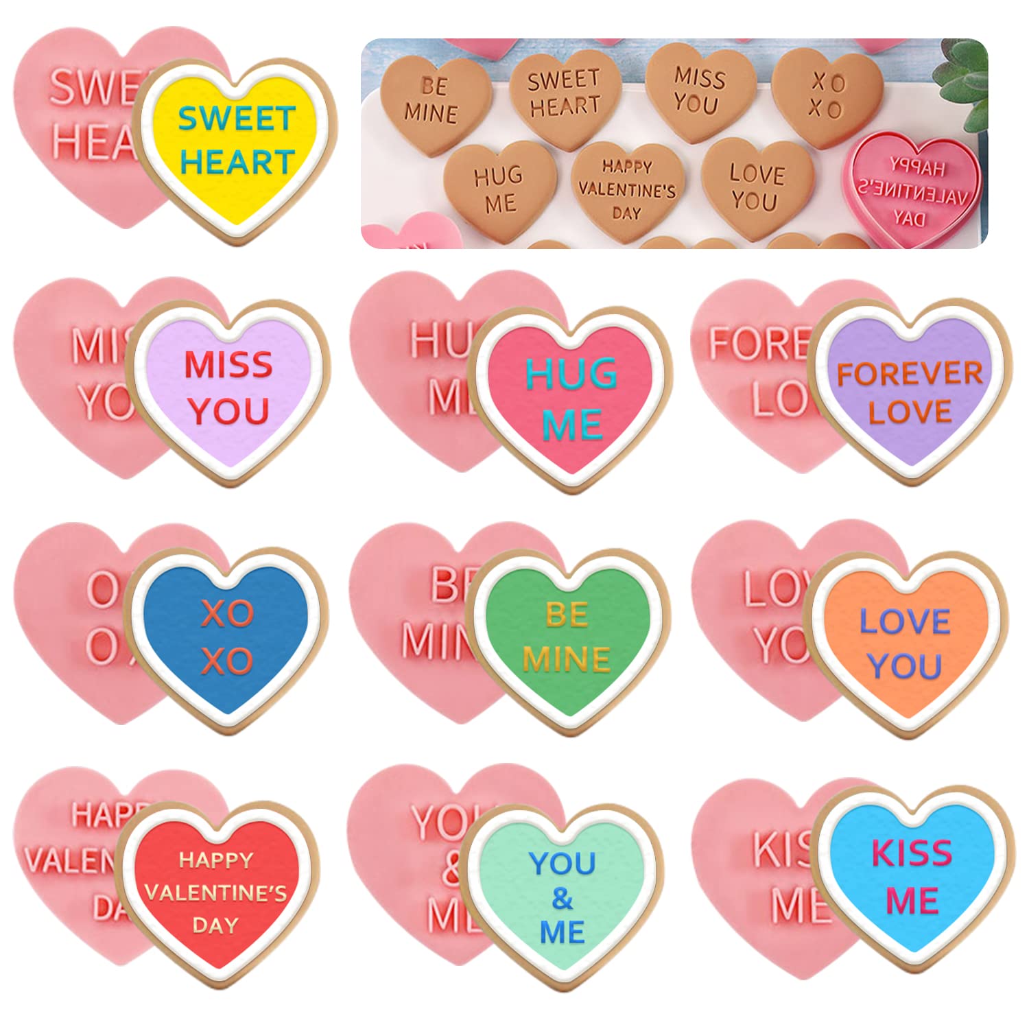 Amazon.com: Cerlaza Valentines Cookie Cutters Heart Shapes for