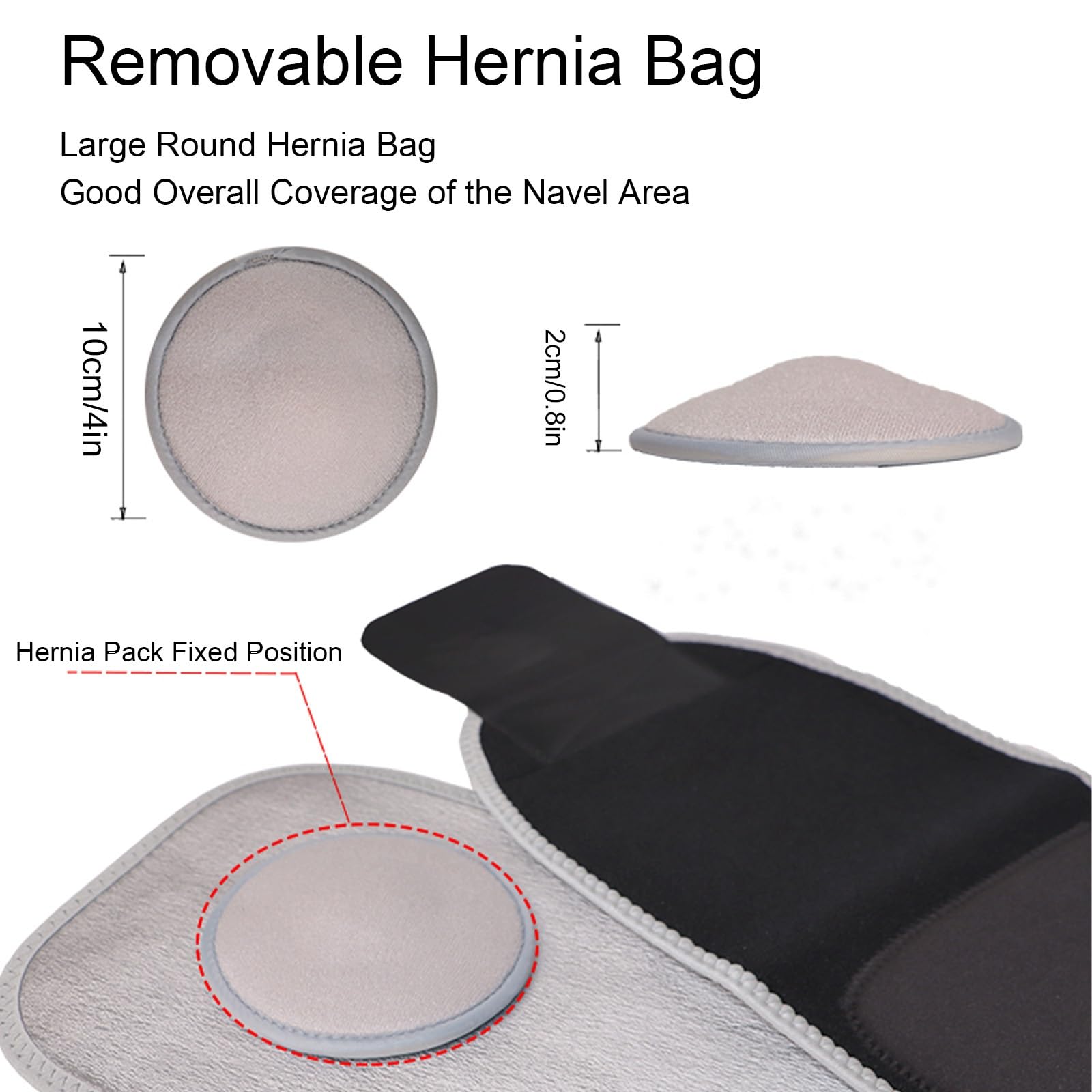 Fascia Ernia Ombelicale per Uomo e Donna, Fascia Addominale Post Operatoria con Cuscinetto di Compressione e Piccola Tasca, Cintura Supporto Addominale Calda per Climi Freddi(Gray,Medium)