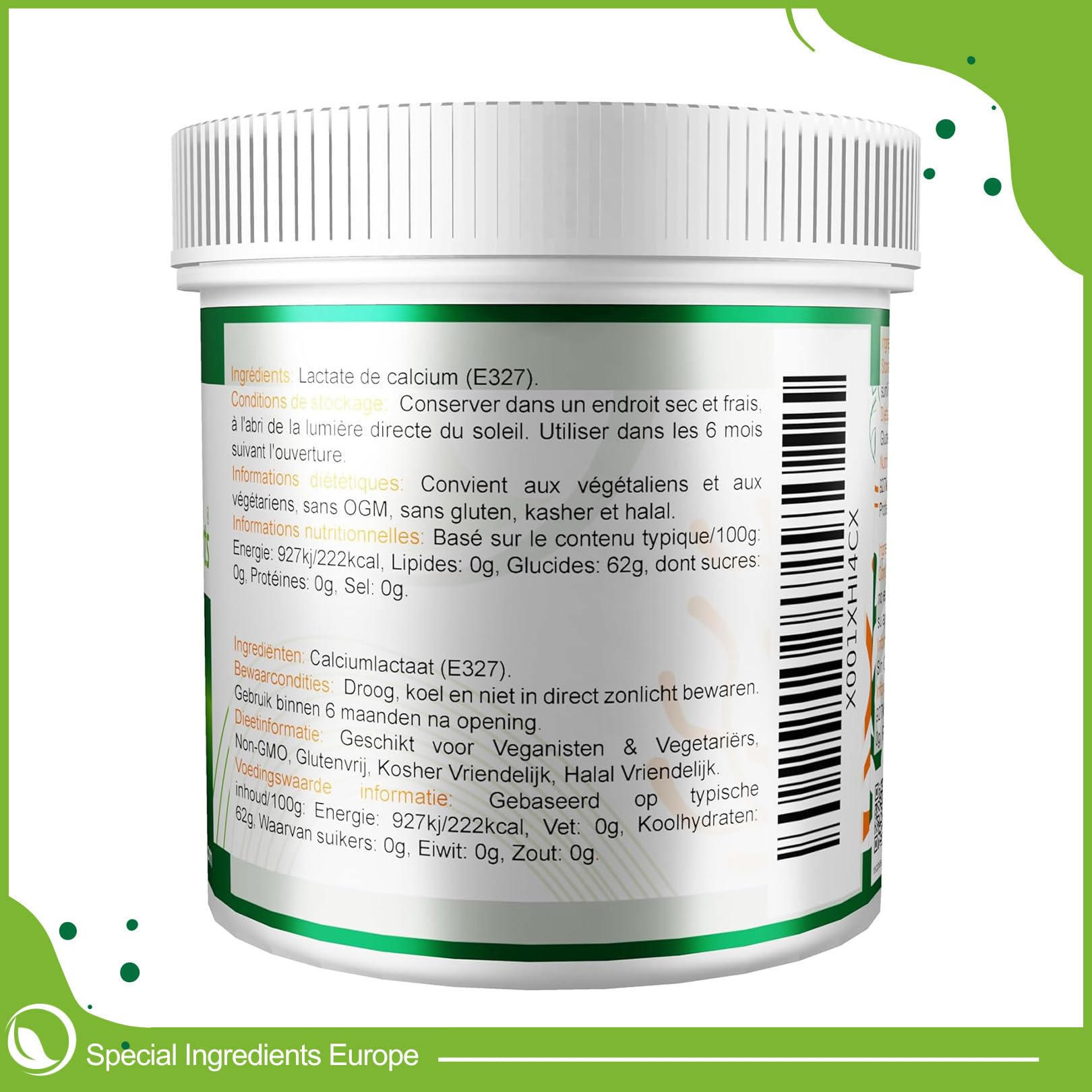 Special Ingredients Lactate De Calcium & Alginate De Sodium, Cuisine Moléculaire, Paquet de deux ingrédients, Idéale pour la sphérification de base et à la sphérification inversée - 2 x 50 gramme