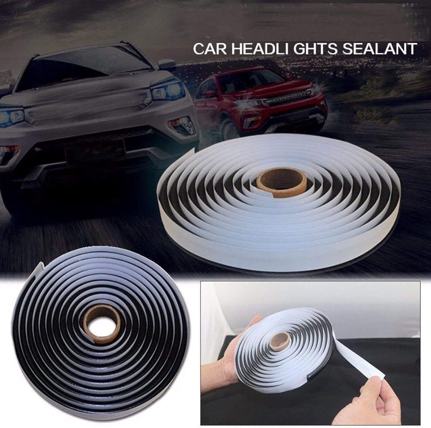 Airtight Butyl Rubber Strip Black Butyl Rubber Sealant Tape - 9mm X 13 Feet For Auto Headlights, Windows & Doors Waterproof Butyl Tape