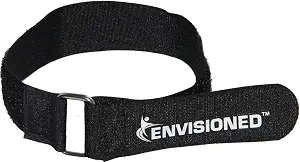 Premium Cinch Straps with Stainless Steel Metal Ring (Buckle), Reusable Durable Hook and Loop, Multipurpose Securing Straps 6 Pack - 1.5" x 20"