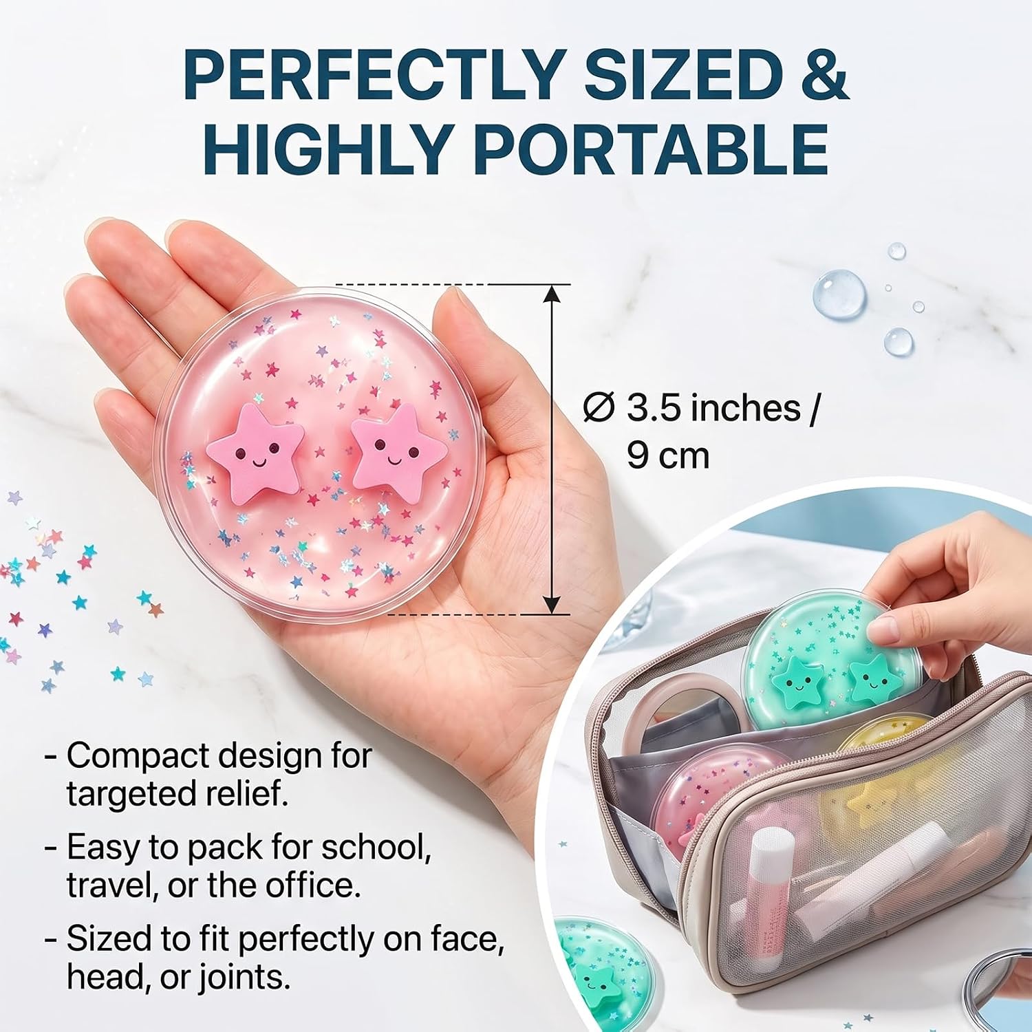 Kids Boo Boo Ice Packs (8 Pack) - Reusable Small Gel Cold Compresses for Children | Child-Safe First Aid Cooling Pads for Injuries, Teething, Bumps & Bruises | Soothing Cooling Comfort