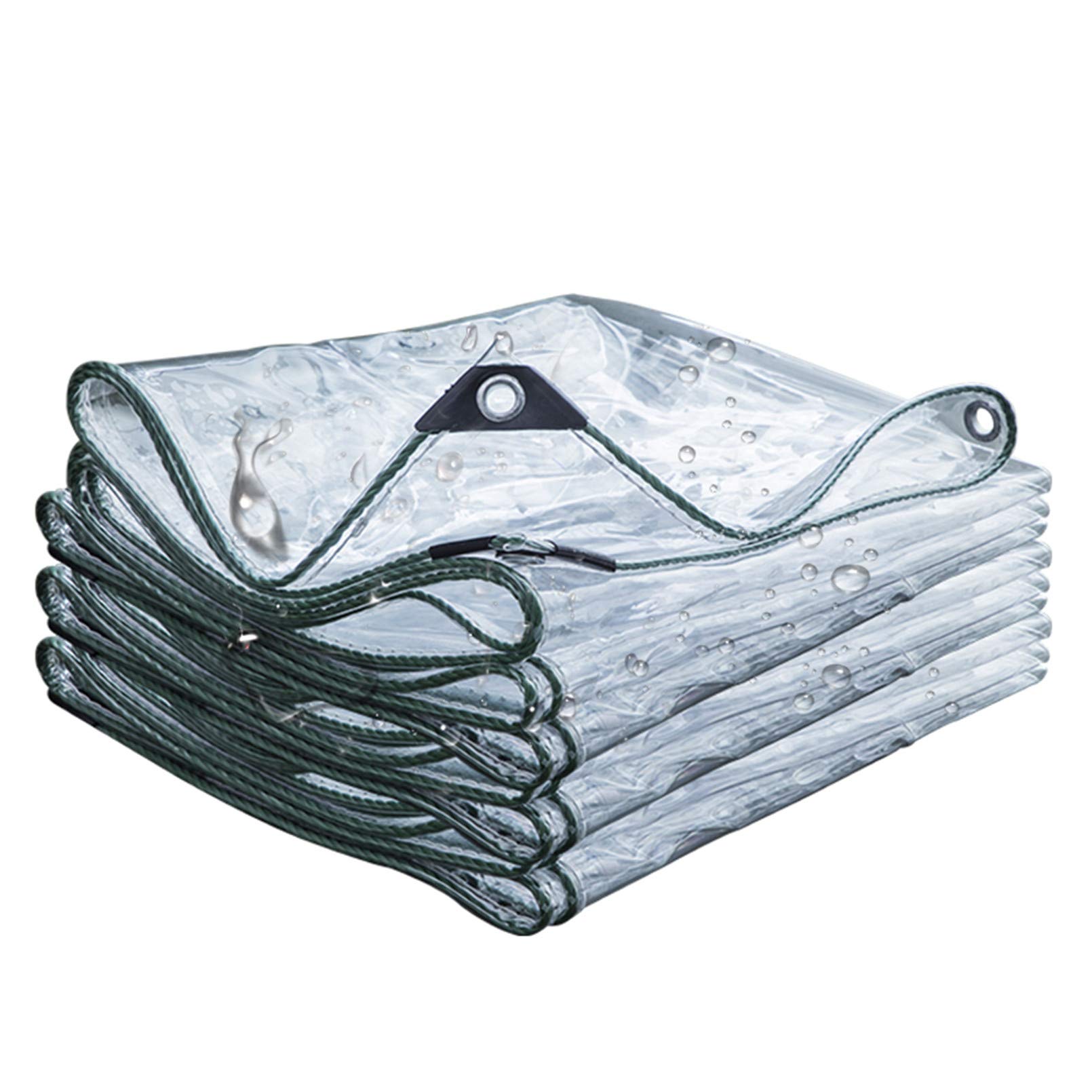 przezroczysta plandeka z PCW, odporna na rozdarcia, odporna na rozdarcia, izolująca miękka folia PVC, z oczkami, do ogrodu na zewnątrz, rozmiar do personalizacji (1,8 x 5 m/5,9 x 16.4ft)