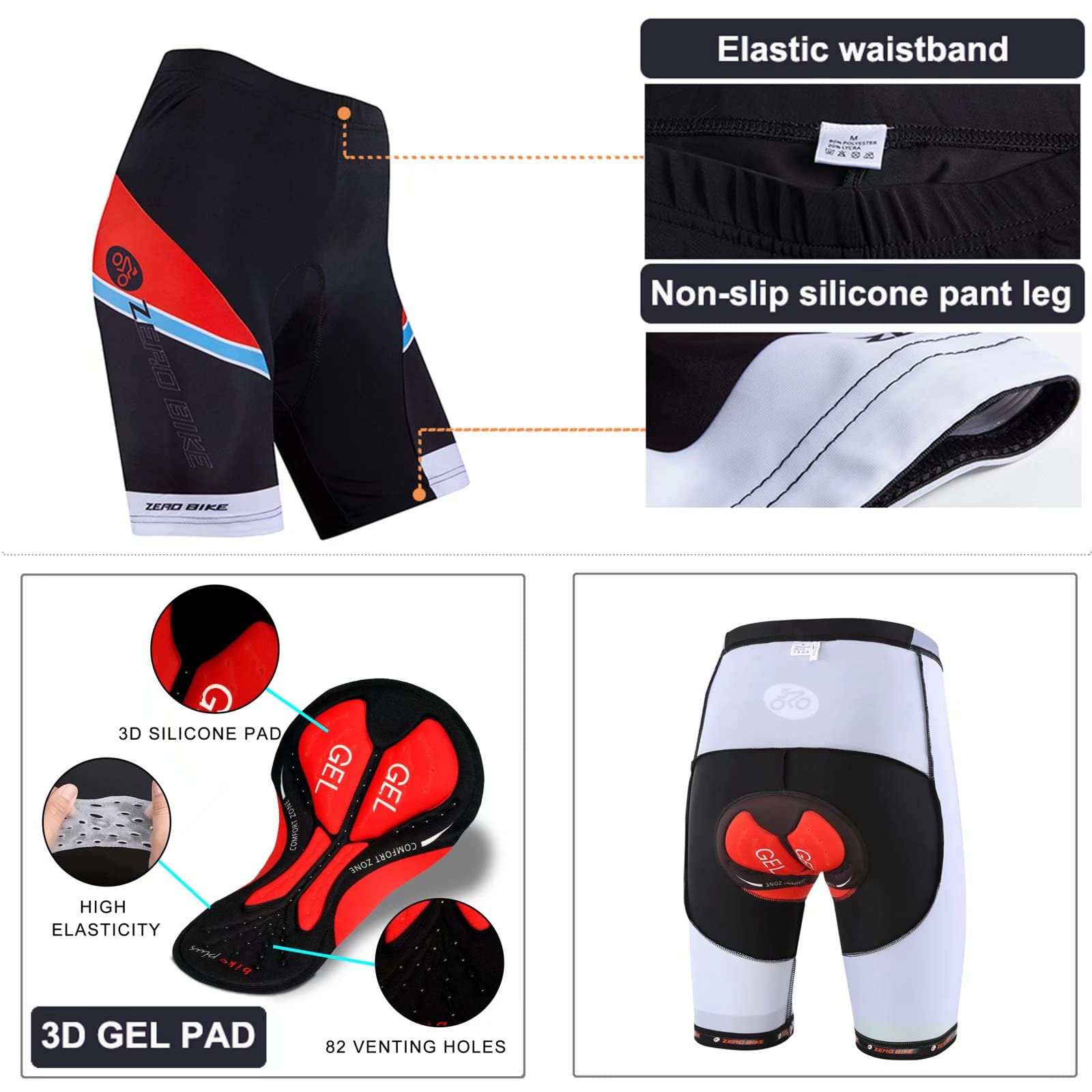 Donne Ciclismo Traspirante ad asciugatura rapida Maglie Set, Jersey Ciclo Manica Corta Giacca + 3D Cuscino Imbottito Stretto Pantaloncini Pantaloni (Forchetta, XL)