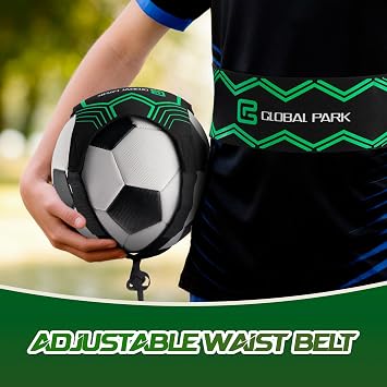 Global Park Soccer Trainer Adjustable Waist Belt - Football Training Equipment Aid for Ball Control, Passing & Shooting, Kick Throw Trainer Solo Practice Volleyball, Rugby for Kids Adults at Home