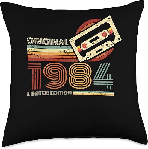 Retro Limited Edition 1984 Cassette Tape 40th Birthday Throw Pillow