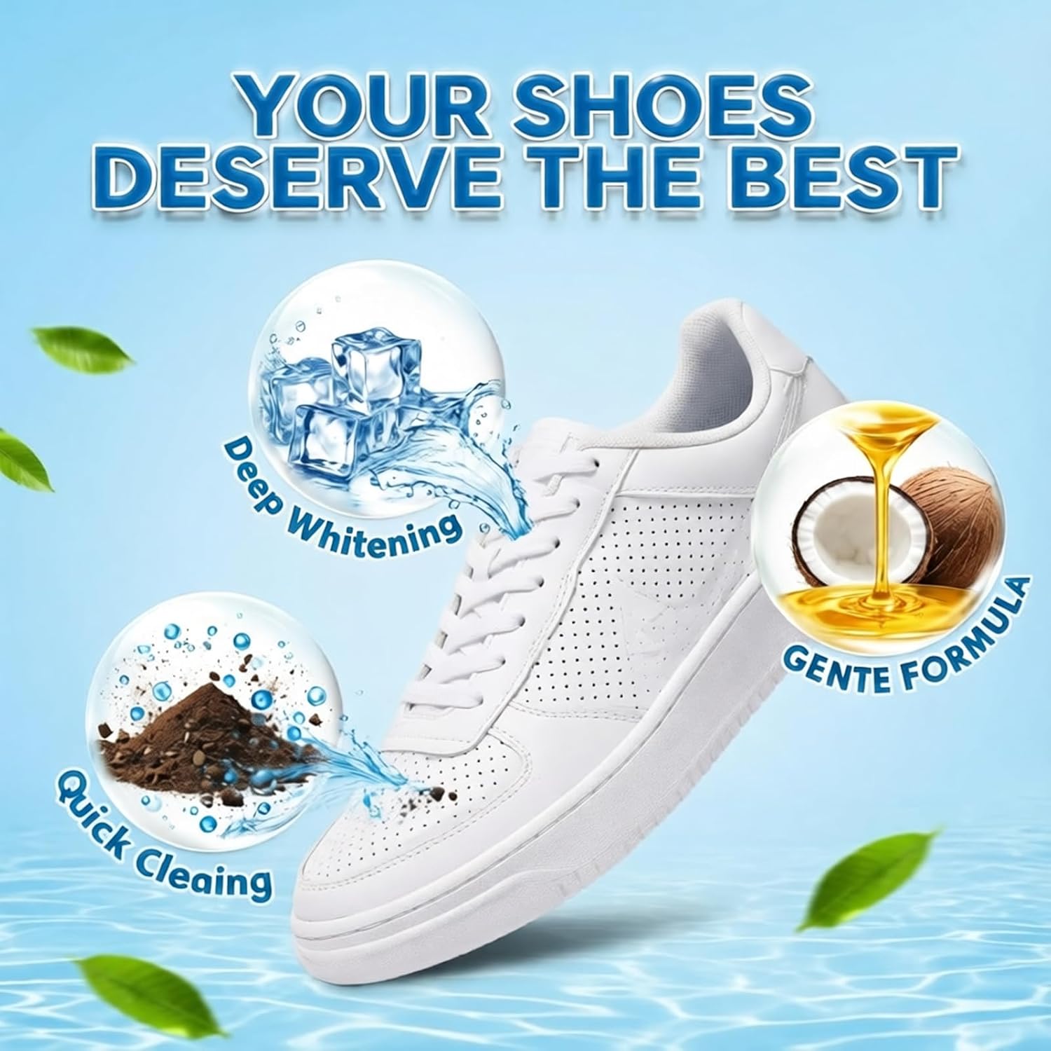 Shoes Cleaner, 10.14fl.oz Sneaker Cleaner Foam for Removing Stains and Dirt, Shoe Cleaning Kit for White Shoes, Leather, Knit, Boots, Canvas, Fabric, Tennis