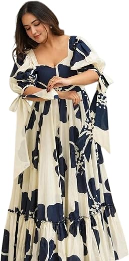 Modestouze Attires Dress for Woman | Western Dress for Women | Stylish Maxi Wear | Long One Piece | Floral Printed Frock f...