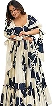 Modestouze Attires Dress for Woman | Western Dress for Women | Stylish Maxi Wear | Long One Piece | Floral Printed Frock for Womens Gown | Maxi Outfit | 3/4 Sleeves Wear for Party, Vacation & Beach