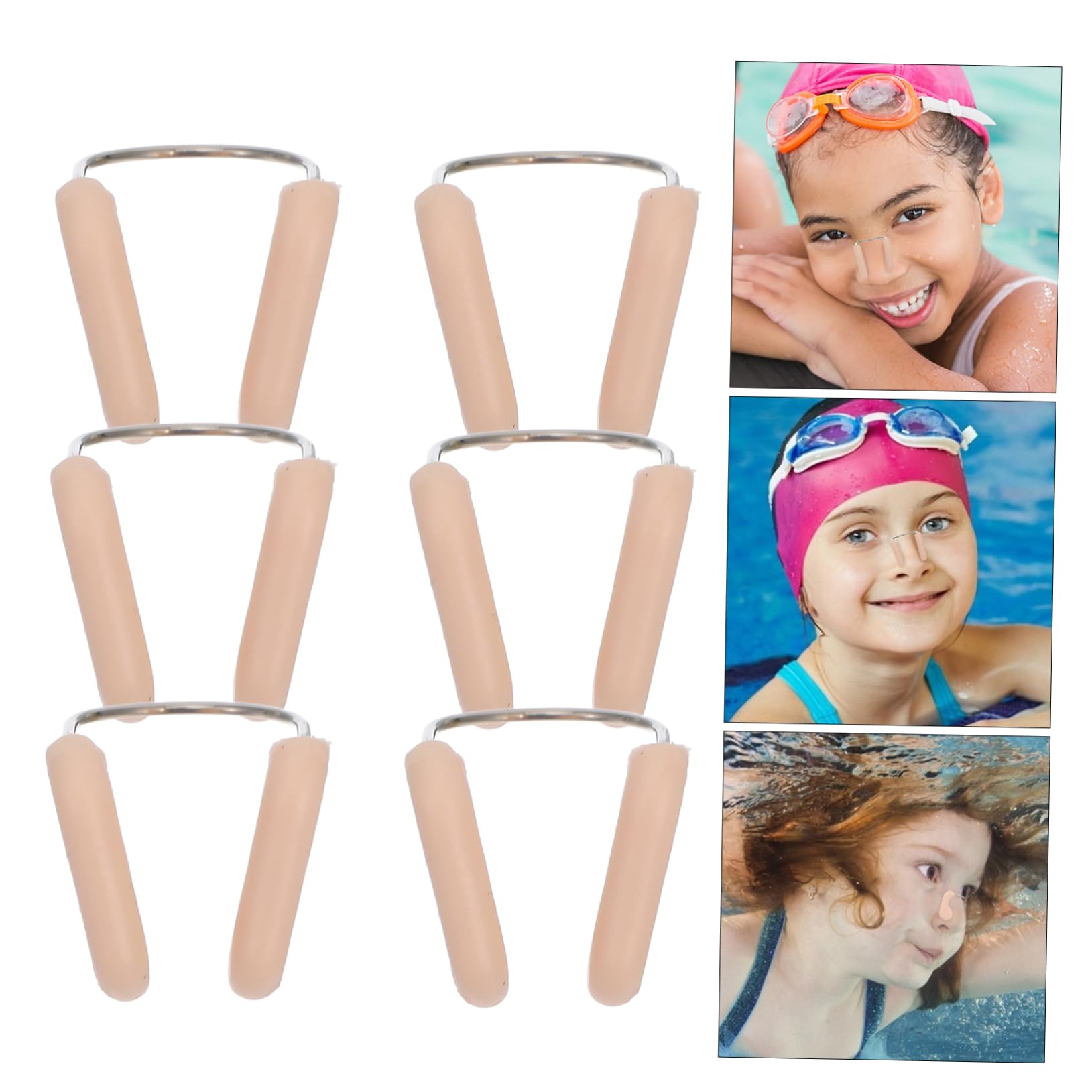 ibasenice Clip De Nariz De Natación Protección Clip De Nariz De Piscina Múltiple Clips De La Nariz para Nadar Júnior Cable Clip De Natación Chico Beige