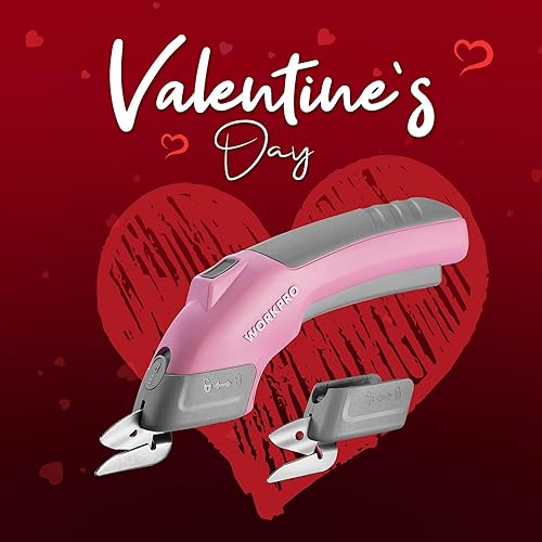 Vista 2 de WORKPRO 4V Cordless Electric Scissors With 2 blades, Fabric, Leather, Carpet and Cardboard Cutter, 2000mAh Rechargeable Powerful shears with Storage