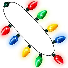 JOYIN 1 Pack Christmas Necklace with LED Lights, 9 Bulbs, 6 Modes, LED Party Costume Accessories, Christmas Party Accessories, Party Favors, Party Supplies