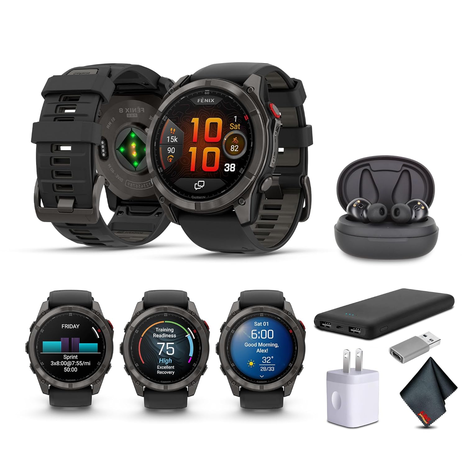 Garmin Fenix 8 Pro 51mm AMOLED Display inReach Technology Premium Connected Multisport Fitness Tracker GPS Smartwatch Sapphire Carbon
