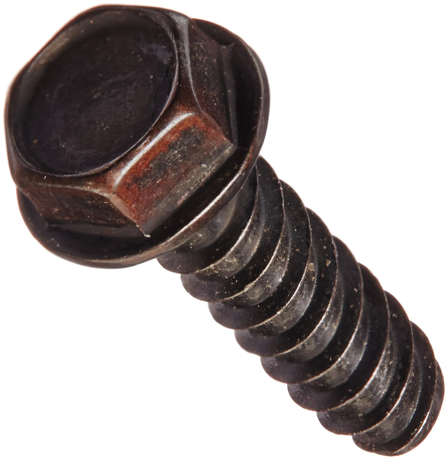 Small Parts 0810LWB Steel Thread Rolling Screw for Plastic, Black Oxide Finish, Hex Washer Head, #8-16 Thread Size, 5/8" Length (Pack of 50)