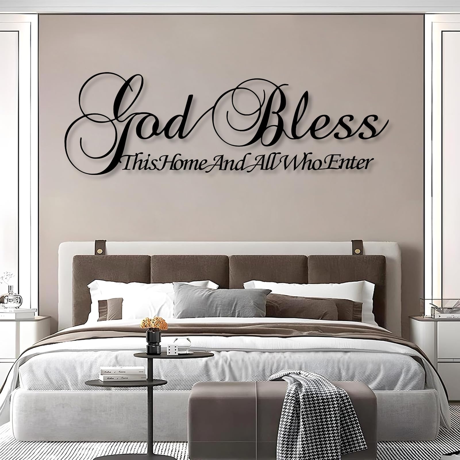 Décoration murale métal versets bibliques pour bénir et illuminer votre salon