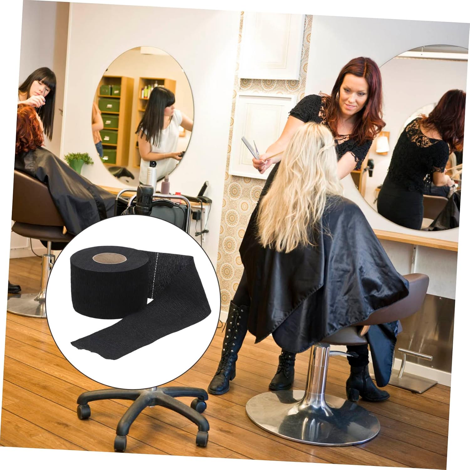 4Rolls Disposable Barber Neck Paper Strips of Neck Bands for Salon Haircuts Comfortable and Convenient Neck Protection for Hair Coloring and Treatments