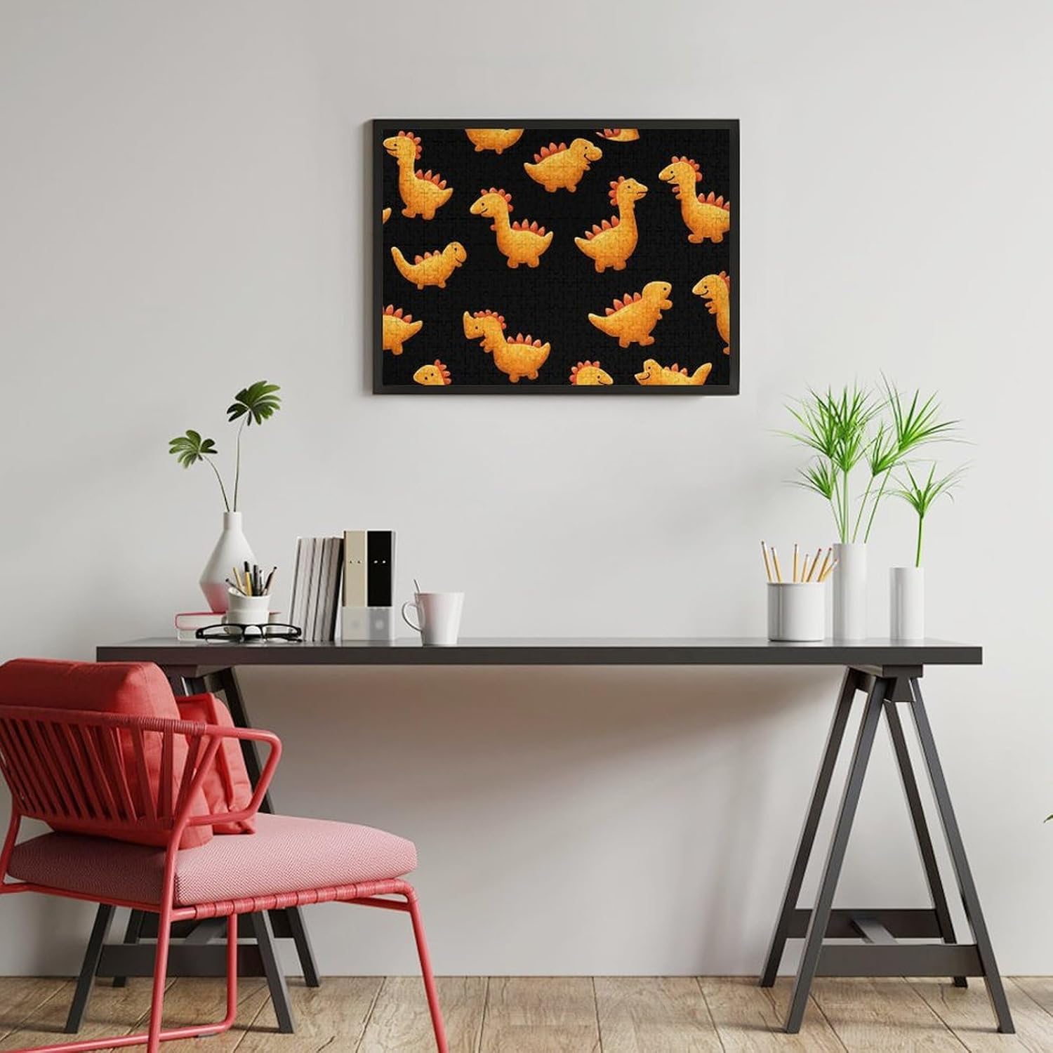 Dinosaur Chicken Nuggets Puzzles for Adults 500 PCS Wooden Jigsaw Puzzle Wall Decor Christmas