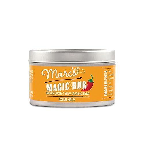 Marc's Magic Rub, Sweet & Extra Spicy Dry Rub Perfecto para barbacoas, pollo, camarones, salmón, verduras. Sin gluten, sin MSG, sin conservantes. 3