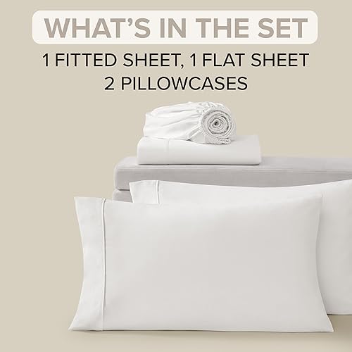 Miniatura 3 de UGG Juego de sábanas refrescantes de lujo de 4 piezas con bolsillos profundos y 2 fundas de almohada, hipoalergénicas, lavables a máquina, suaves y