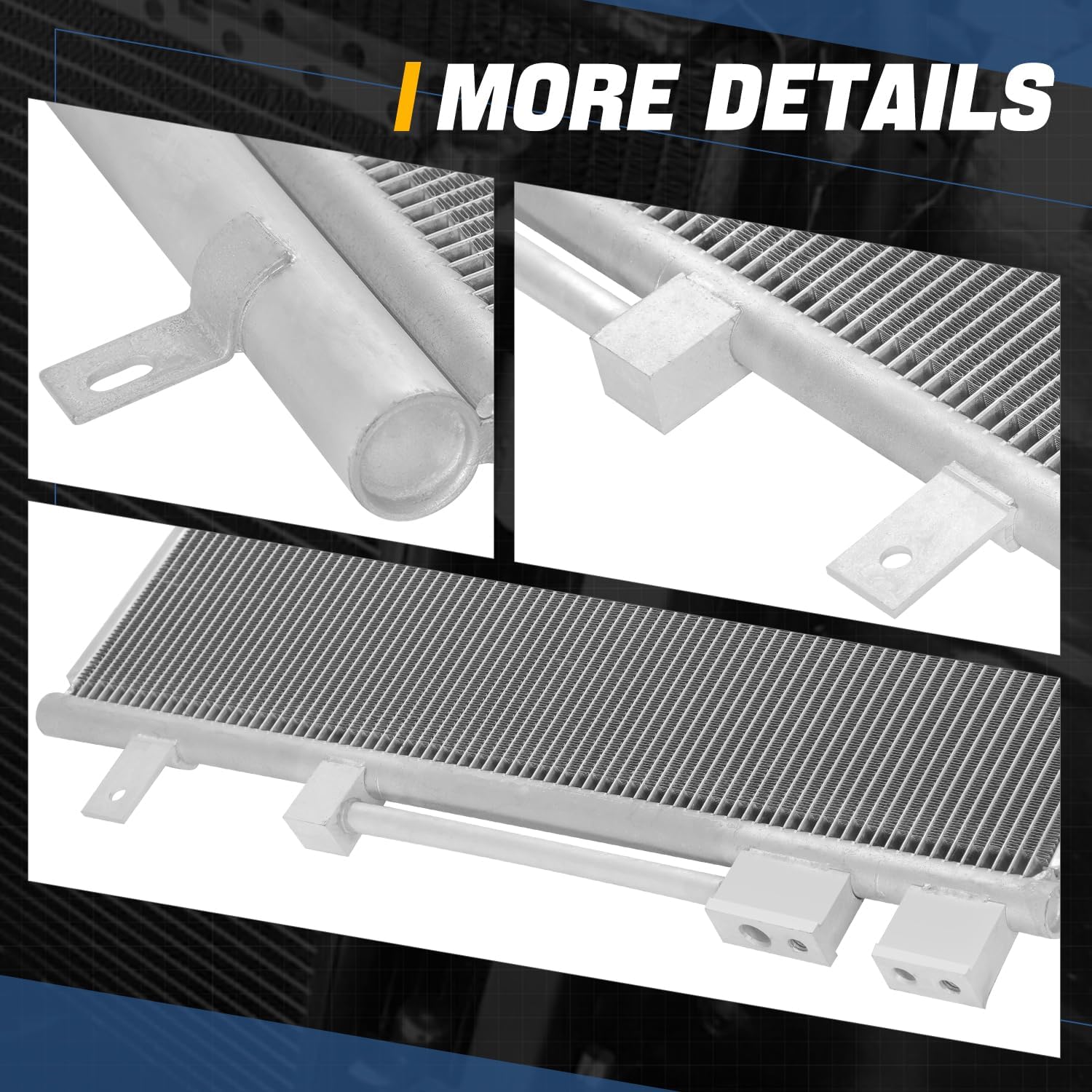 Auto Dynasty Air Conditioning A/C Condenser Compatible with 2017-2022 Chrysler Pacifica Voyager, Aluminum AC Condenser Replacement DPI 30036, CH3030263 CH3030266