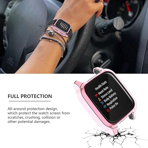 Miniatura 4 de Paquete de 5 protectores de pantalla compatibles con Garmin Venu Sq y Venu Sq 2, carcasa chapada en TPU suave, cubierta completa, compatible con