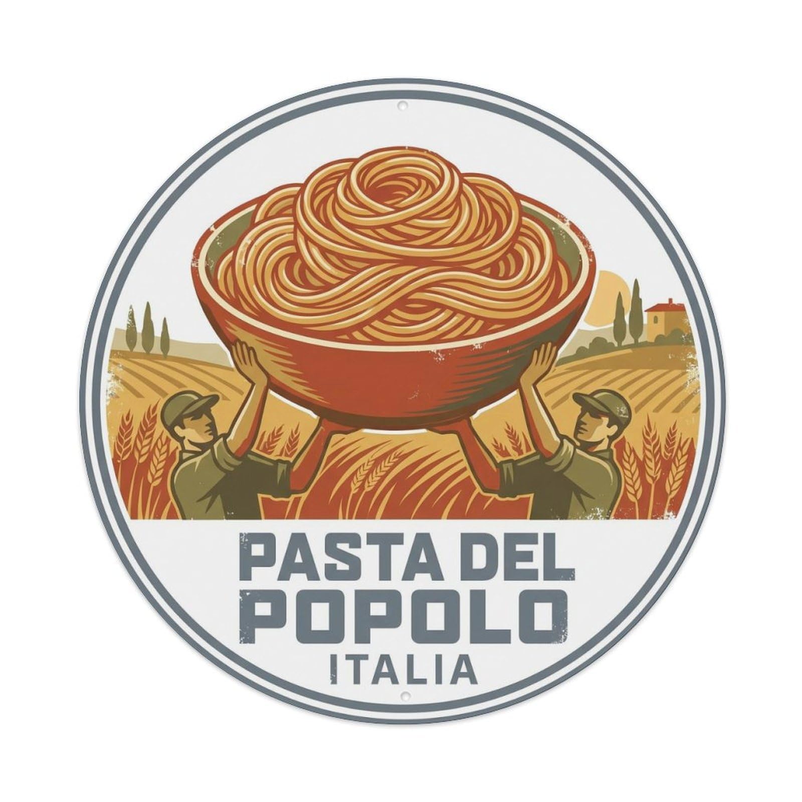 Pasta Dish Silkscreen Italian Food Market Metal Tin Sign