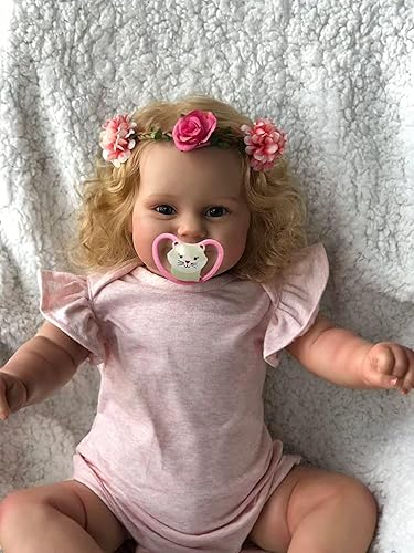 Miniatura 4 de iCradle Lovely Real Look Reborn Baby Doll Girl - Muñeca de silicona de 20 pulgadas con pelo rubio arraigado, juguete realista para niños pequeños a