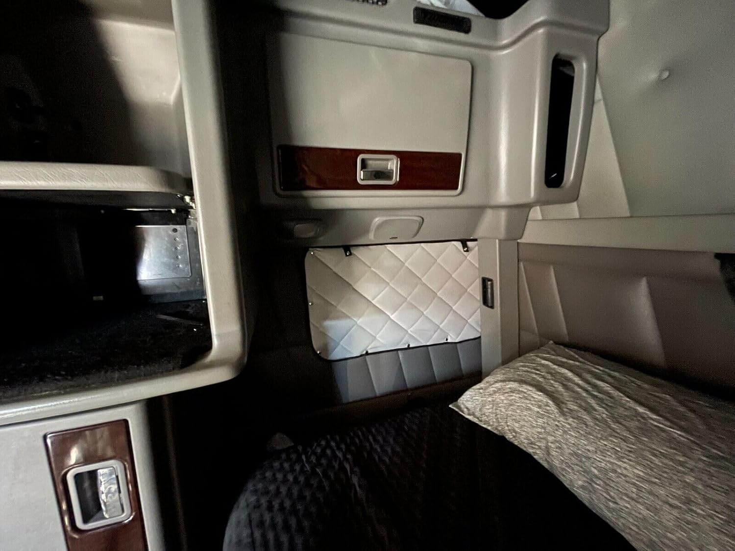 Fits Peterbilt 335/337/348-365/367/384/386/388/389 and 2005+ 379 Insulated Sleeper Window Cover by ZenEclipse in Grey