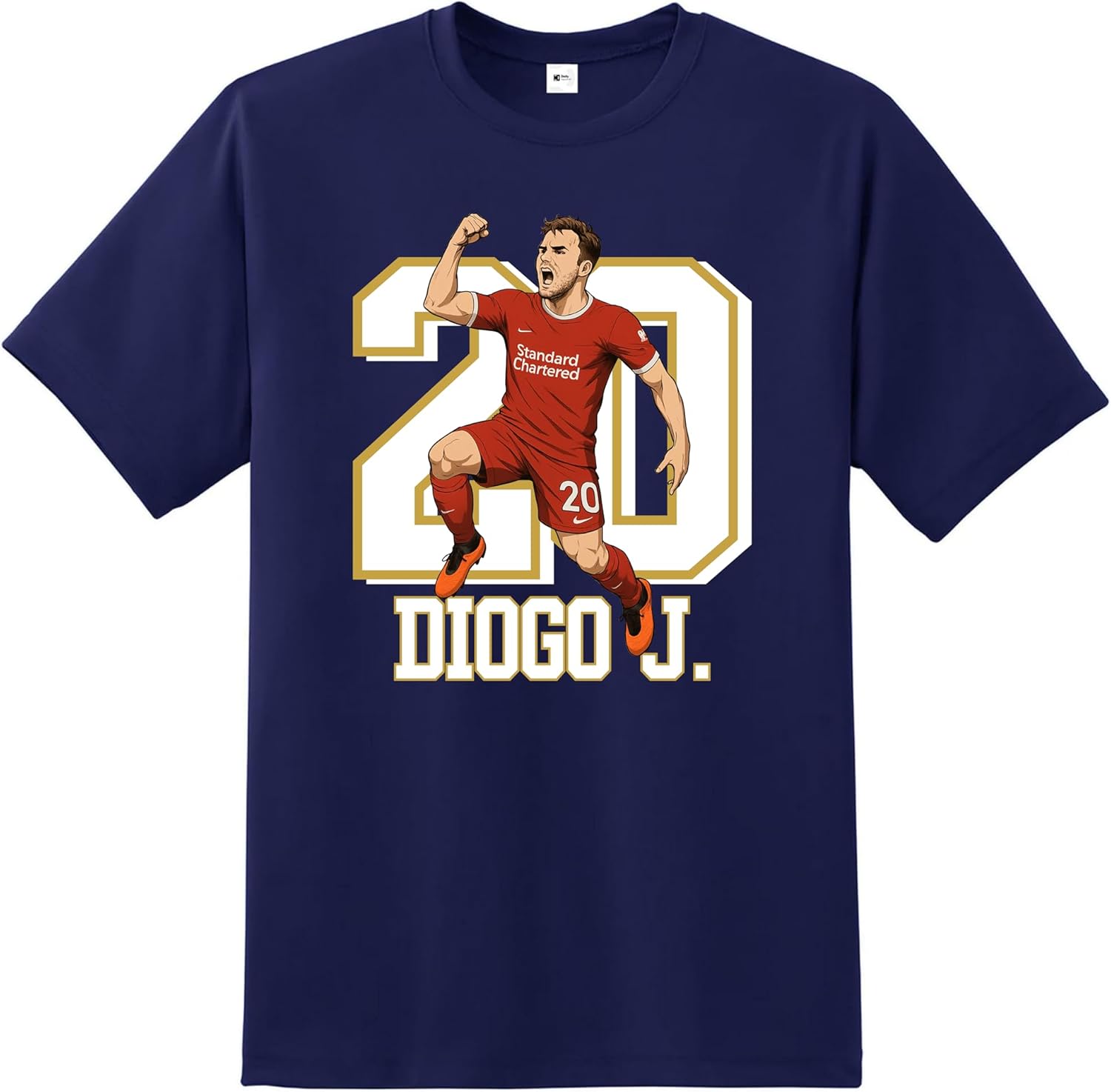 Snapit Diogo Jota 20 T-Shirt, Retro Tribute Soccer Fan Tshirt