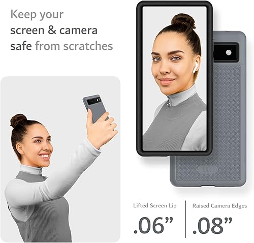 Miniatura 4 de TUDIA MergeGrip grado militar Funda protectora para Google Pixel 6a (2022), probada en caídas, de doble capa, a prueba de golpes, delgada,