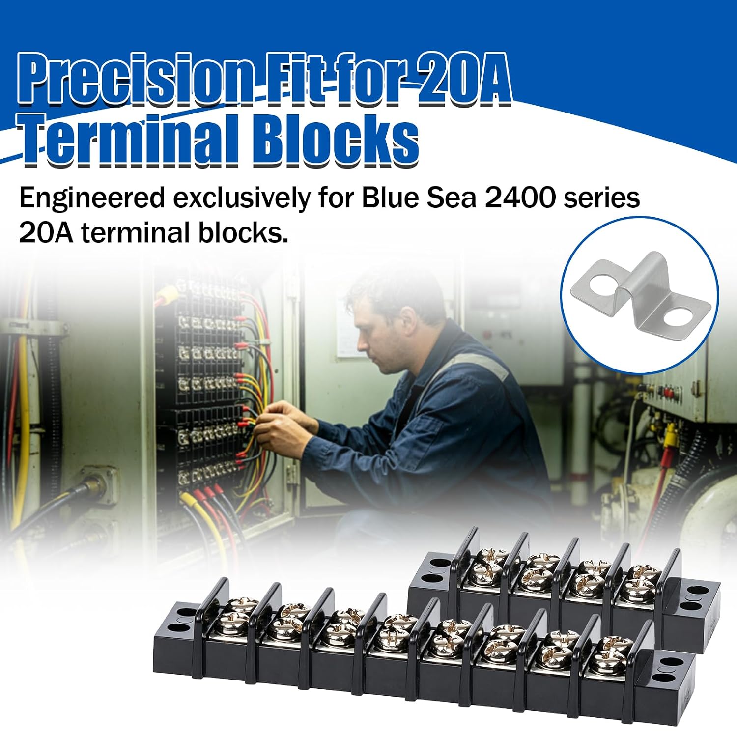 9218 Terminal Block Jumper, for 20A Terminal Blocks, Replacement for Blue Sea 2400 Series Terminal Block - 30 PCS