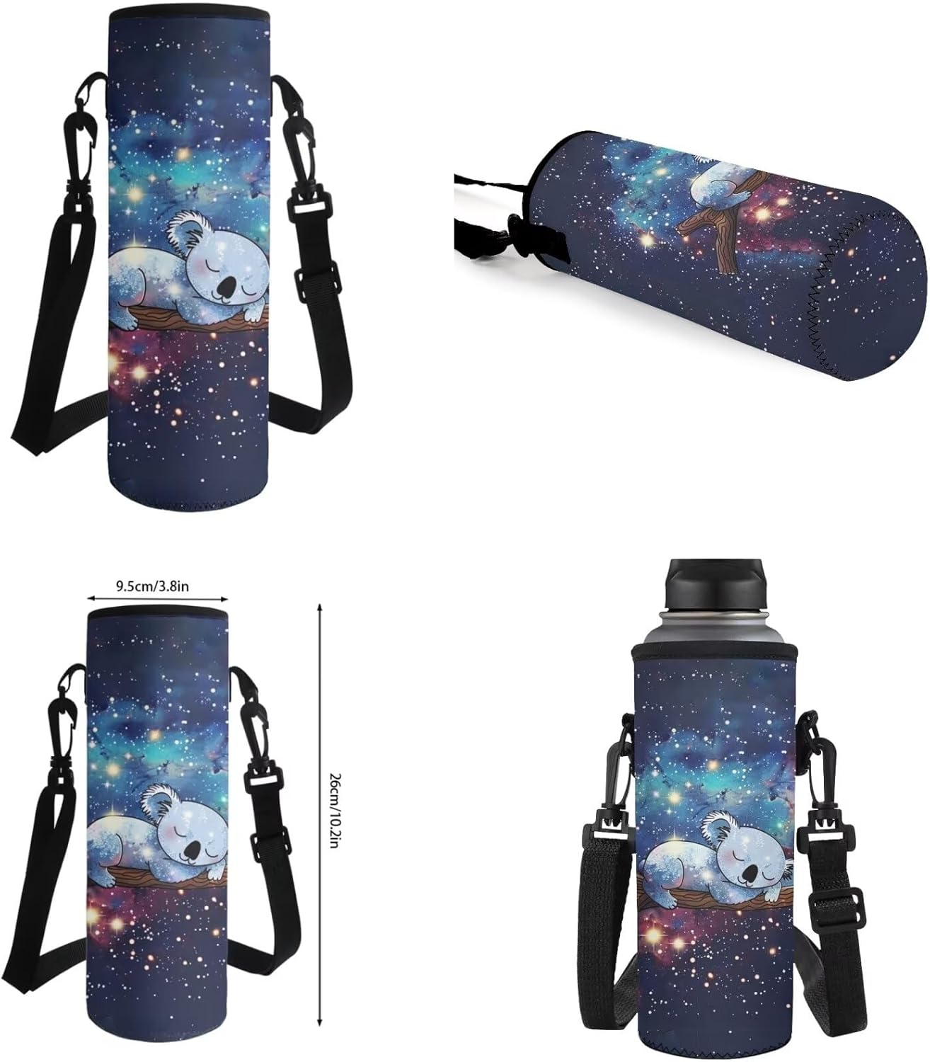 Galaxy Koala Girls Backpack for School 4 in 1 Kids School Bag Set Cute Backpack with Lunch Box for Girls 8-10 Elementary Pencil Case Water Bottle Sleeve Back to School Bookbags