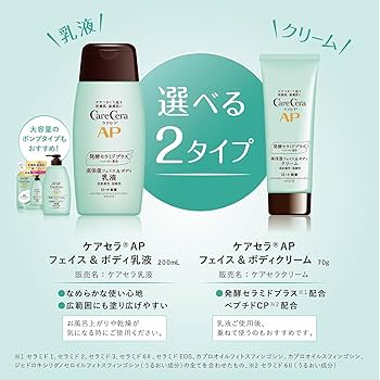 【2個】【新品】ケアセラAP フェイス＆ボディ乳液 大容量ポンプ　400ml② Amazon | CareCera ケアセラ APフェイス＆ボディ乳液 400mL