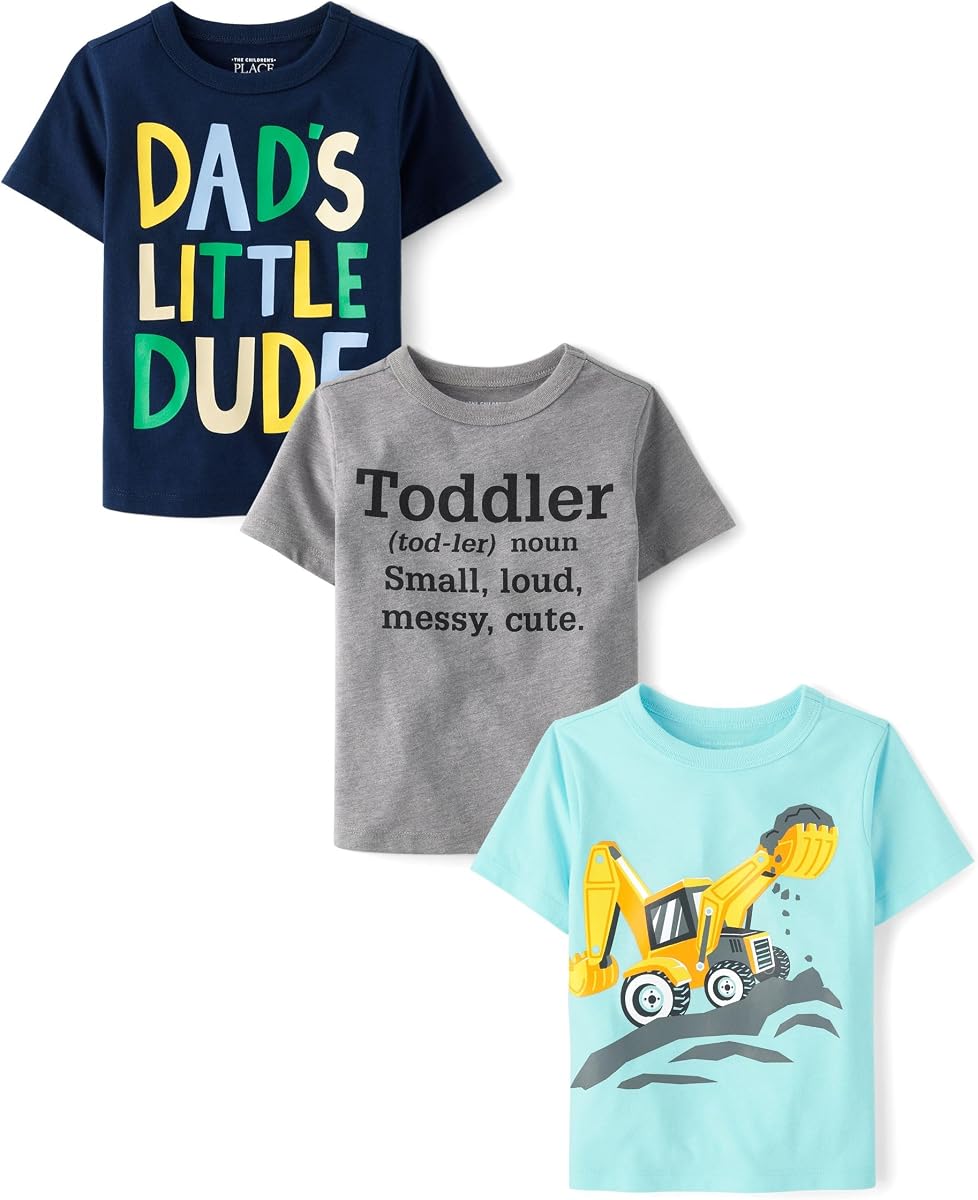 The Children's Place Camisetas gráficas para bebés (paquete de 3)