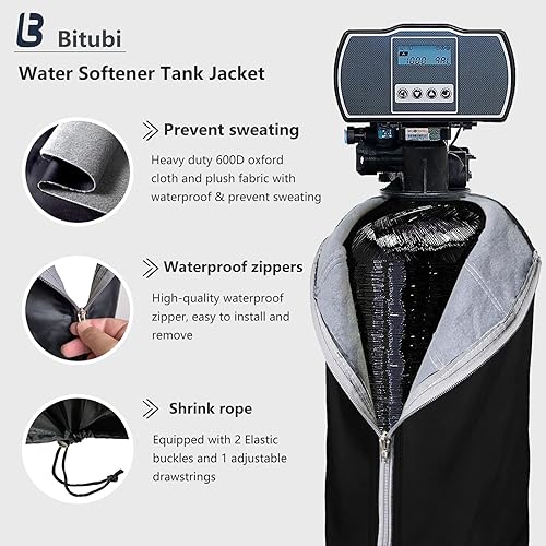 Miniatura 3 de Chaqueta de tanque de suavizante de agua resistente, cubierta de tanque de suavizante de agua aislada al aire libre para evitar la sudoración (12 x