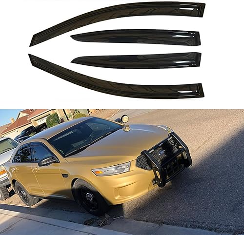 4 deflectores de viento originales, juego de protectores de lluvia impermeables con cinta de montaje exterior, viseras de ventana lateral para techo