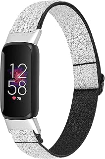 KangPlus Watch Band Compatible with Fitbit Luxe,Lightweight Woven Breathable Replacement Strap Sport Stretchy Nylon Loop Strap Soft Wrist Bands Adjustable 5.3-8.3 inch for Women Men