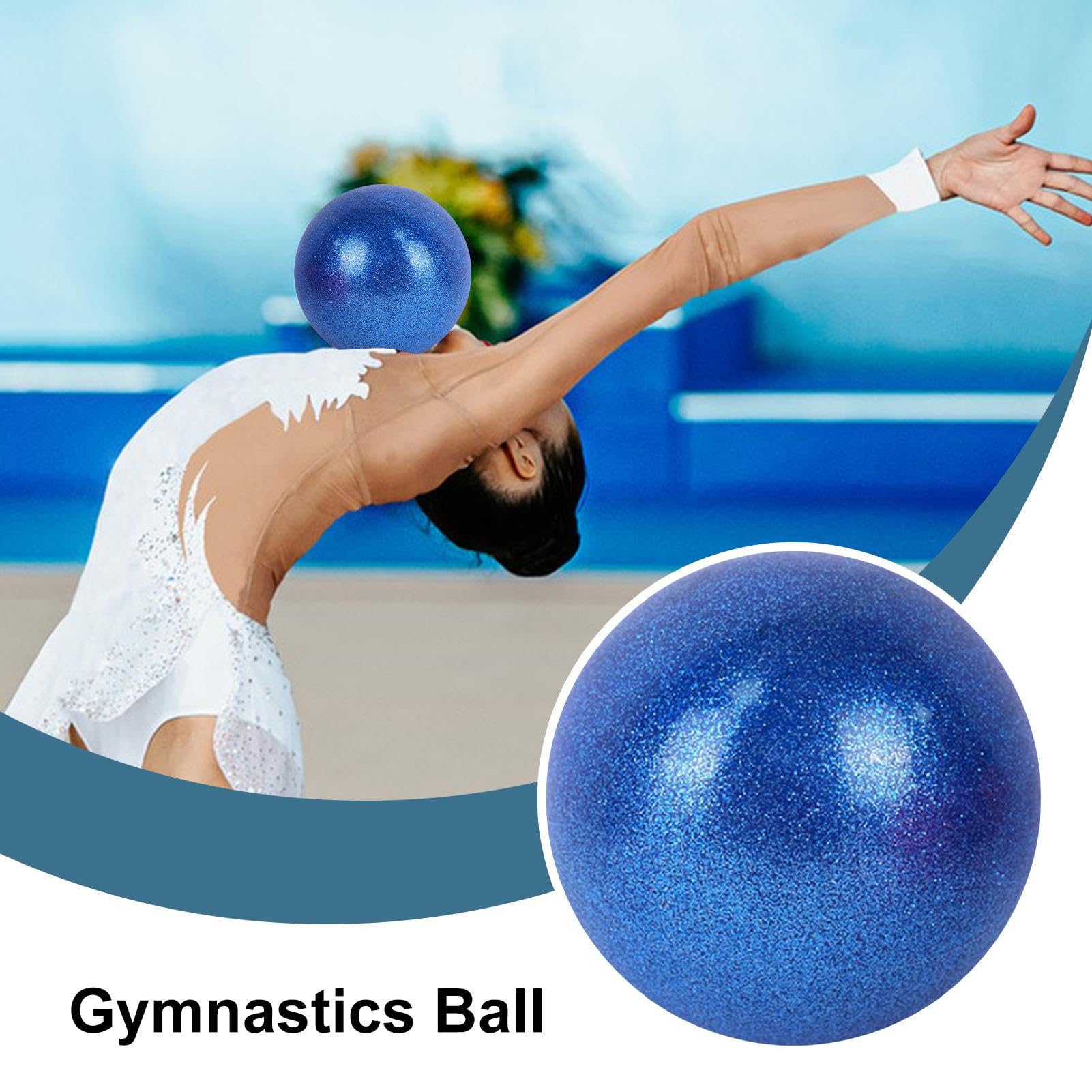 Pelota de ejercicio | Pelota de gimnasia rítmica de 15 cm para entrenamiento de baile, entrenador de fuerza central, accesorios de pilates, equipo de entrenamiento con purpurina para gimnasio, hogar