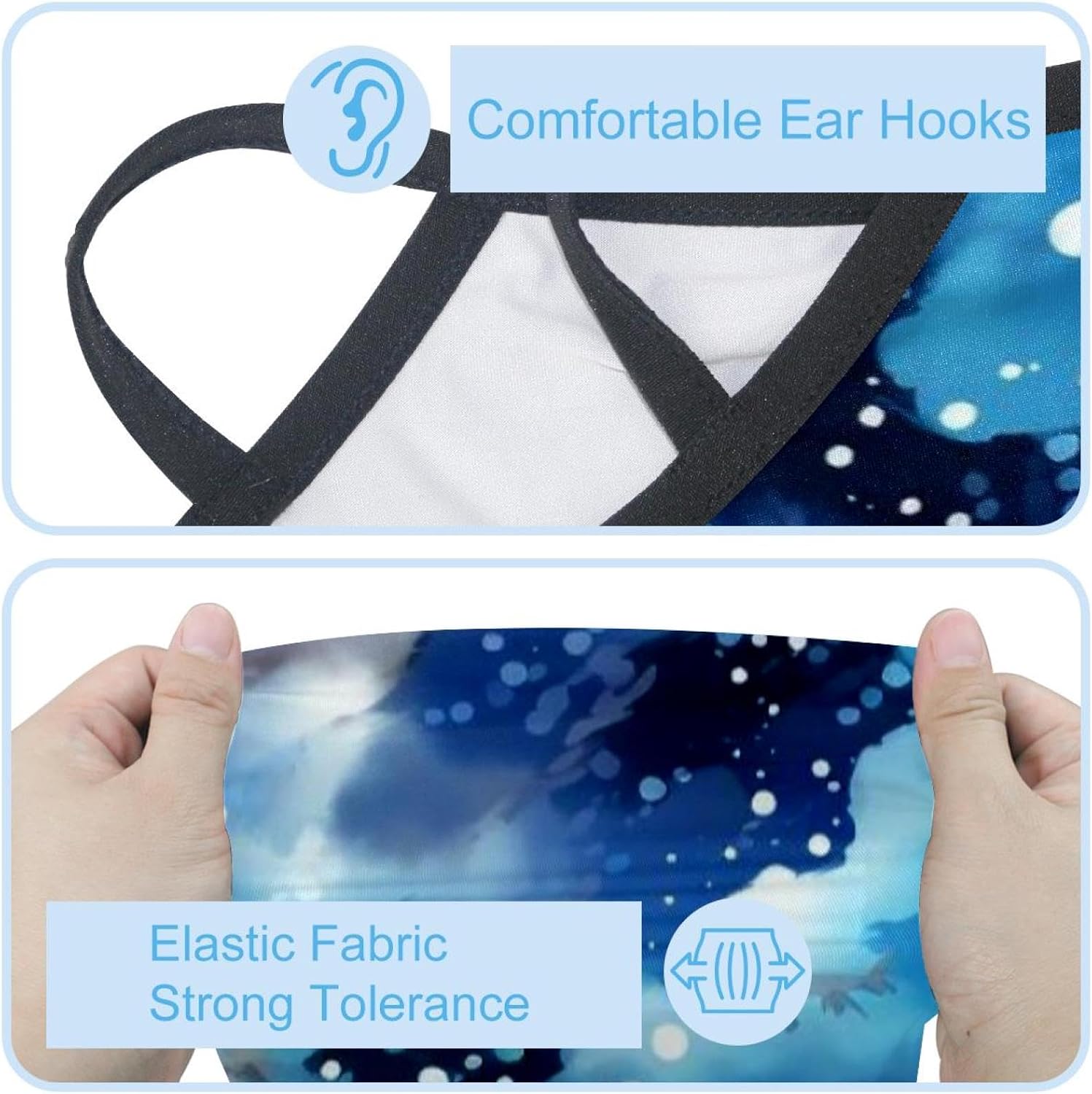 4 Pieces Starry Sky Shark UV Protector Scarf, Summer Cooling Neck Gaiter for Men/Women