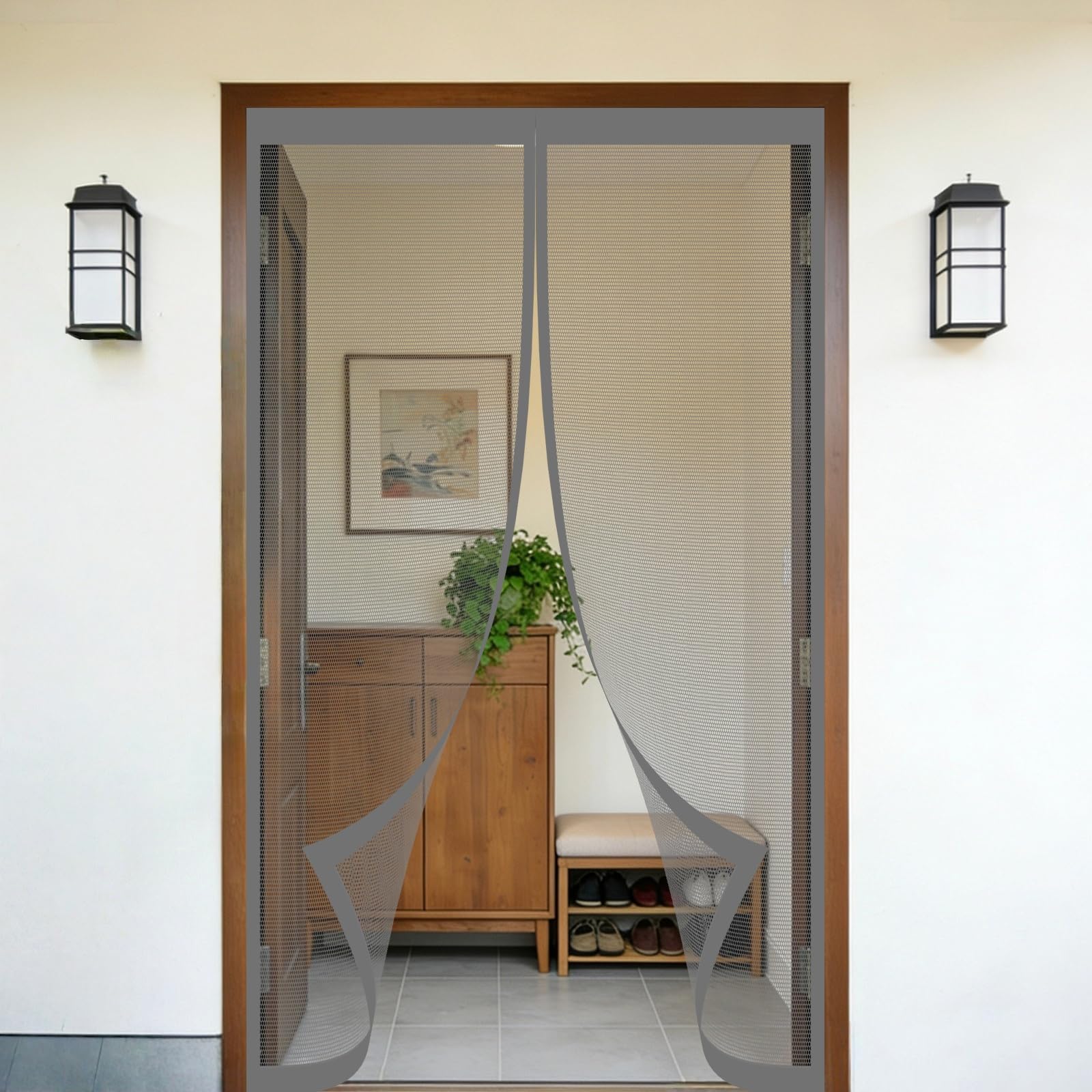 Moustiquaire porte aimantée sans perçage 170x160cm : stop aux insectes, vive l'air frais en été