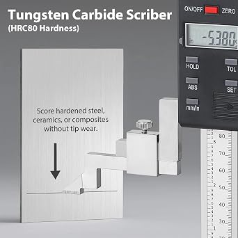12 (300mm) Digital Height Gauge, 0.0005 Resolution | Heavy-Duty Cast Iron Base, Fine Micro-Adjustment, ABS/INC Modes, Includes Carrying Case & Batteries, Machinist Measuring Tool