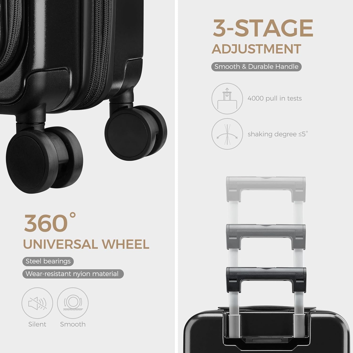 Carry on Luggage Top opening Suitcases, Expandable with Cup Holder and USB Charging Port,Lightweight with Front Pocket Rolling Suitcases with Spinner Wheels