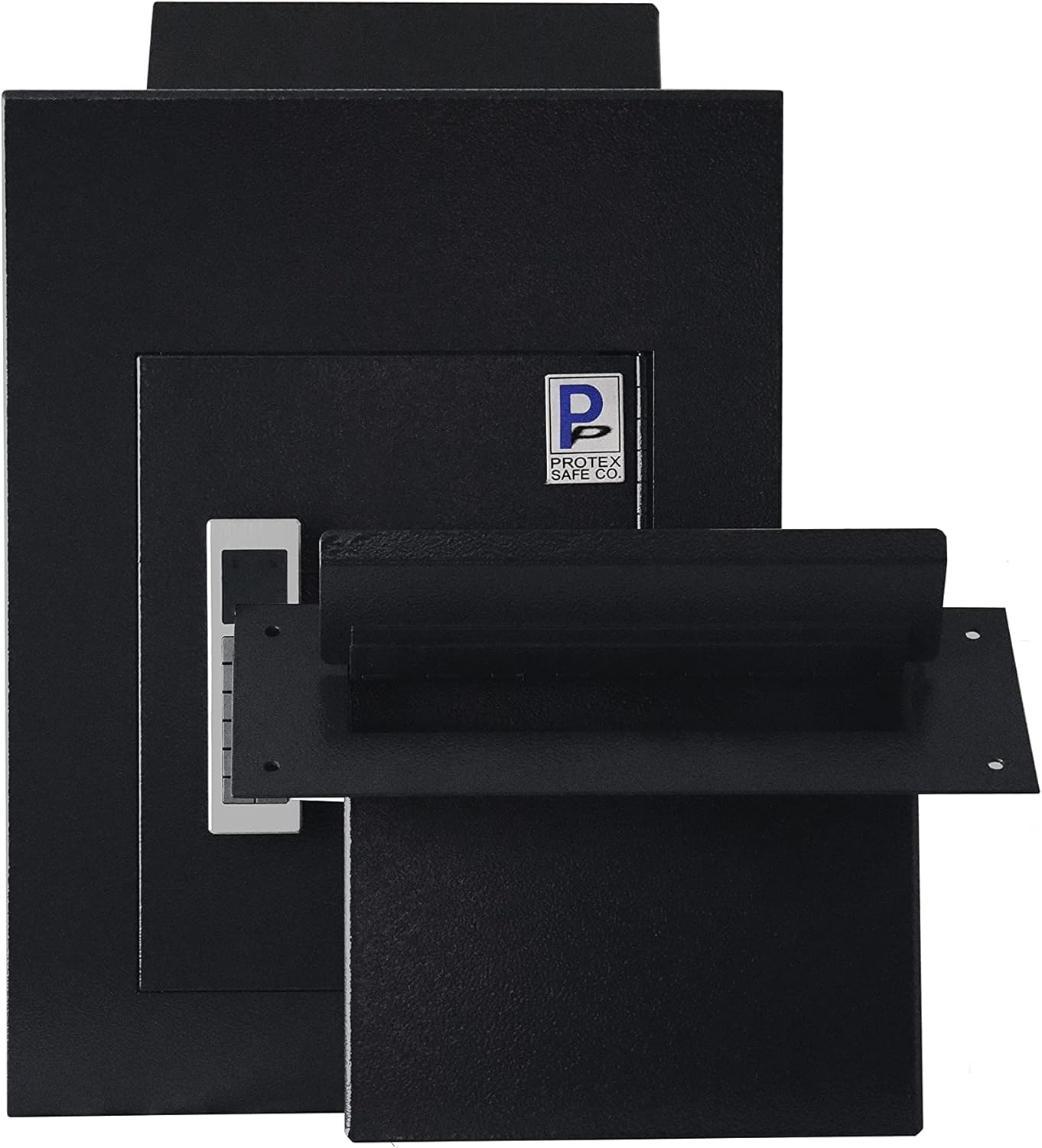 Protex Safe WDC-160E Black Wall/Door Through Heavy Duty Large Drop Box,for Keys, car remotes, Cash, Checks and envelopes, Pre-drilled mounting Holes, with Adjustable Chute,Digital Electronic Lock